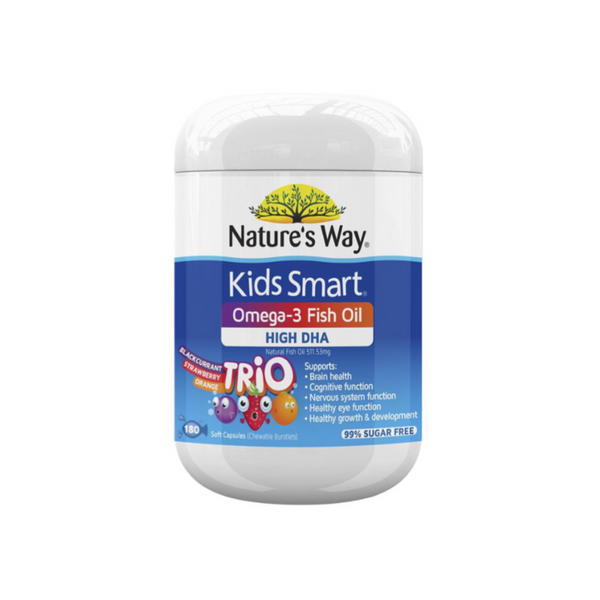 【Nature's Way】Omega-3魚油兒童液態膠囊180顆（3種口味）效期 Kids Smart Omega-3 Fish Oil Trio 180 Capsules
