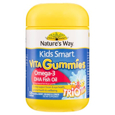 【Nature's Way】 Omega-3 魚油兒童軟糖 120顆 效期 2024.03 Kids Smart Vita Gummies Omega-3 DHA Fish Oil 120 Pack
