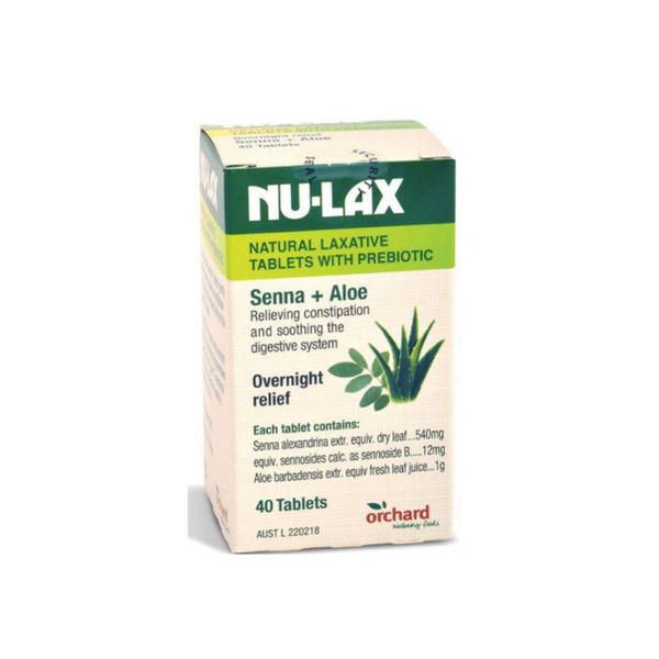 【Nulax】 樂康錠-蘆薈 40顆Natural Laxative Tablets With Prebiotic Senna + Aloe 40 Tablets